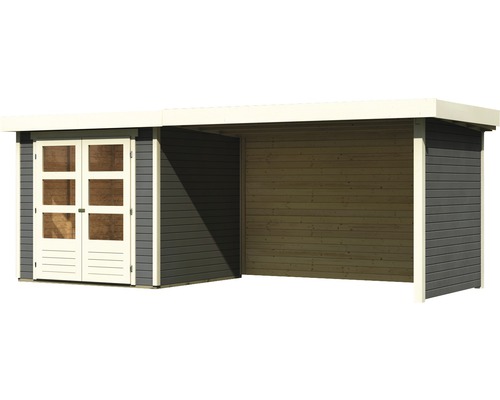 Holzgartenhaus mit Doppeltür und Vordach