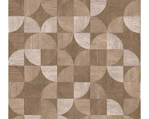 Vliestapete 36913-4 Metropolitan Stories Holzoptik braun beige Fliesenmuster mit geometrischen Formen und Holzoptik