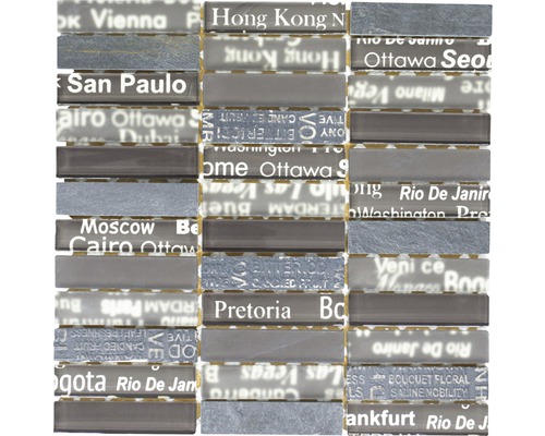 Mosaikfliese mit Stadtnamen Muster