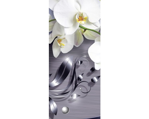 Fototapete Vinyl 2159 SKT Türtapete selbstklebend Weiße Orchidee 1-tlg. 91 x 211 cm