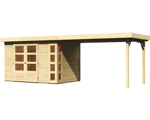 Holzgartenhaus mit Überdachung