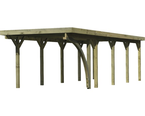 Holzcarport mit Pfosten und Dach