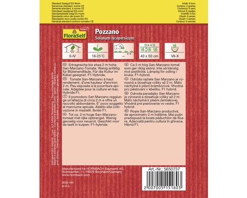 Samenpackung San Marzano Pozzano, reicht für sechs Pflanzen