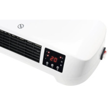 Elektrischer Heizlüfter zur Wandmontage mit digitaler Temperaturanzeige