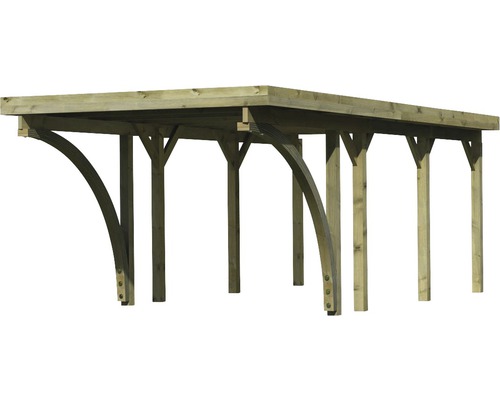 Holzcarport mit sechs Pfosten