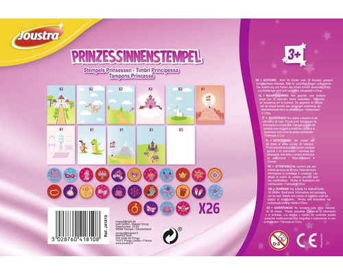 Prinzessinnen Stempelset mit Motiven von Schlössern und Prinzessinnen Accessoires