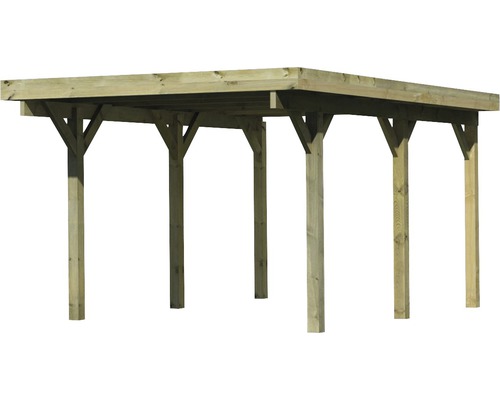 Holzcarport mit Pfosten und Dach