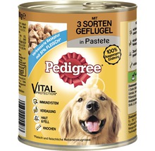 Pedigree Nassfutter mit drei Geflügelsorten in einer Dose