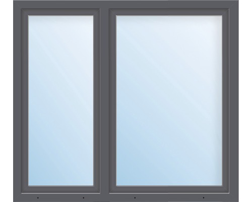 Kunststofffenster 2-flg. ESG ARON Basic weiß/anthrazit 1050x1600 mm (1/3-2/3)