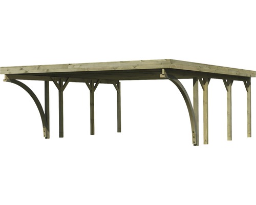 Holzcarport mit gebogenen und geraden Pfosten