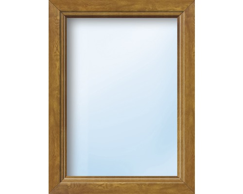 Kunststofffenster Festverglasung ESG ARON Basic weiß/golden oak 1100x1600 mm (nicht öffenbar)
