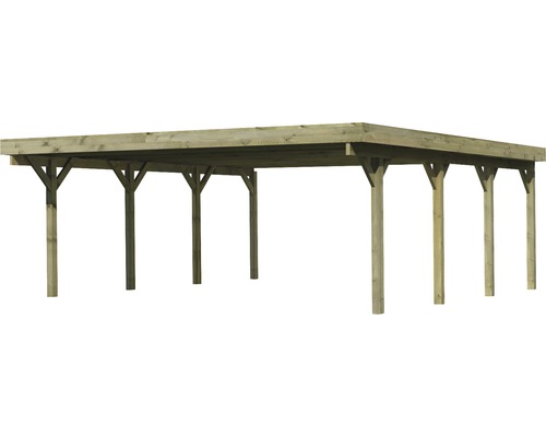 Holzcarport mit Pfosten und Dach