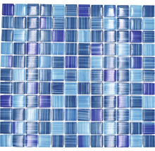 Mosaikfliese mit quadratischen Glassteinen