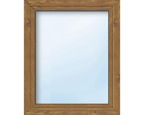 Kunststofffenster 1-flg. ESG ARON Basic weiß/golden oak 750x1700 mm DIN Rechts