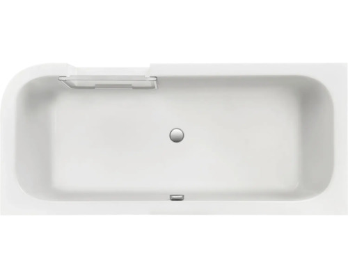 Rechteckige Badewanne mit Ablaufgarnitur und Überlaufgarnitur