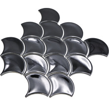 Fischschuppen Keramikmosaik FS 01B 25,6x27,3 cm schwarz-thumb-4