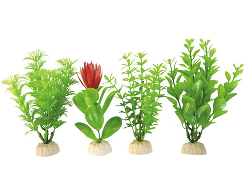 Kunststoff-Wasserpflanzen Standard small 19 cm 4 Stück grün