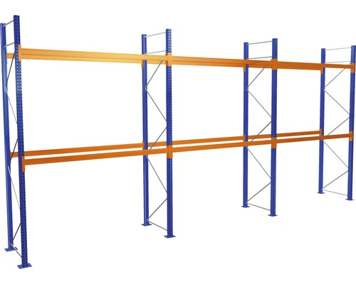 Palettenregal Startset Grundmodul mit 3 Ebenen 3 Felder á 270 cm für Paletten bis 1060 kg Tragkraft 7300 kg
