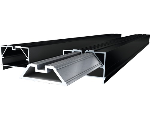 Aluminiumprofile in Schwarz und Silber