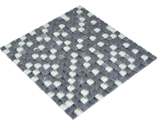 Mosaikfliese aus Glas und Naturstein