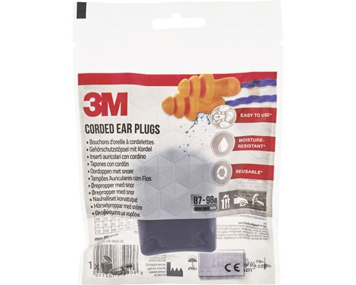 3M Gehörschutzstöpsel mit Kordel in Verpackung