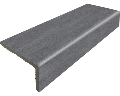 Steinzeug Längsschenkel Taurus anthrazit 31 x 10,5 x 5,2 x 0,8 cm Graue Treppenstufe aus Stein