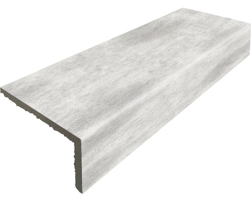 Steinzeug Längsschenkel Taurus hellgrau 31 x 10,5 x 5,2 x 0,8 cm Treppenstufe aus Beton
