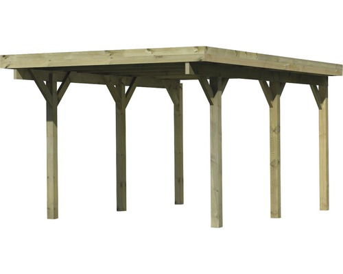 Holzcarport mit sechs Stützen