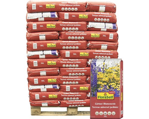 Gärtner Blumenerde FloraSelfSelect (36 Sack x 70 Liter = 2,52 m³) 1 Palette