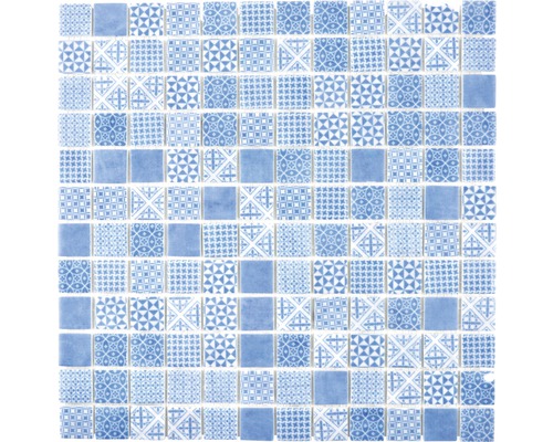 Glasmosaik Patch 40 31,5x31,5 cm blau