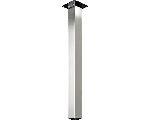 Möbelfuss Mella Edelstahl finish Edelstahloptik 60x60x700 mm Belastbarkeit 100 kg Tischbein aus Metall, eckig