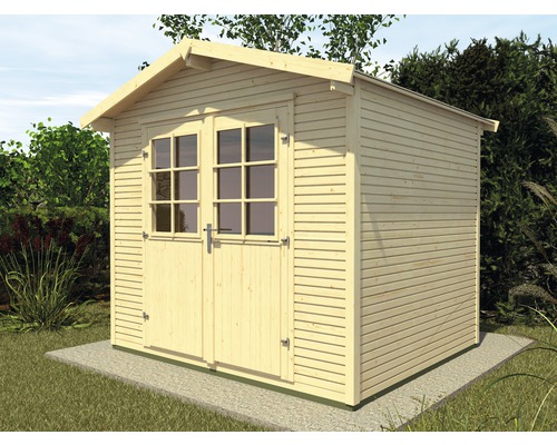 Gartenhaus weka WekaLine mit Fußboden 320 x 265 cm natur Holzgartenhaus mit Doppeltür und Fenstern