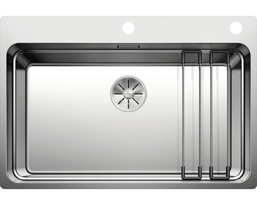 Edelstahlspüle mit Abtropfgestell