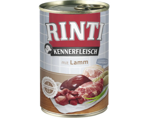 Hundefutter nass RINTI Kennerfleisch Lamm 400 g Dose