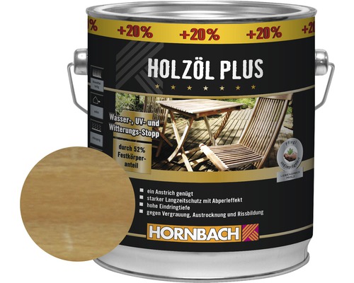 HORNBACH Holzöl Plus douglasie 3 l (20 % Gratis!)