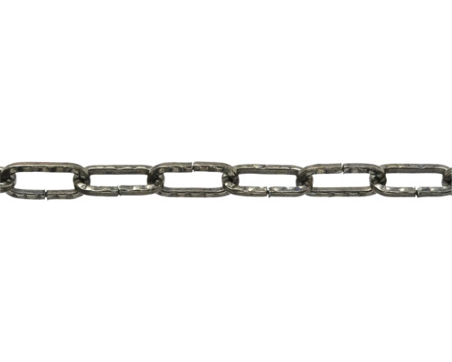 Zierkette Pösamo Ø 3 mm Stahl verkupfert brüniert, geprägt, gerade Form, Meterware Metallkette mit rechteckigen Gliedern