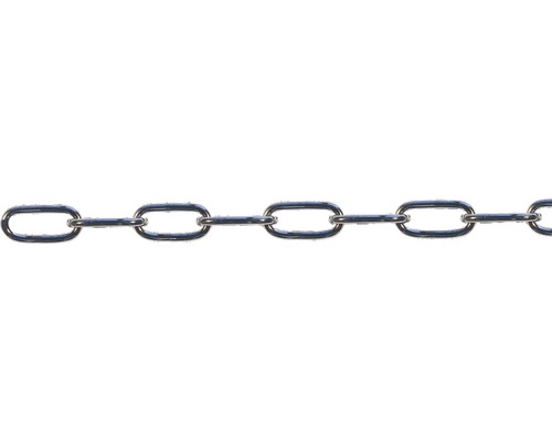 Ringkette Pösamo Ø 3 mm Stahl vernickelt, gerade Form, Meterware