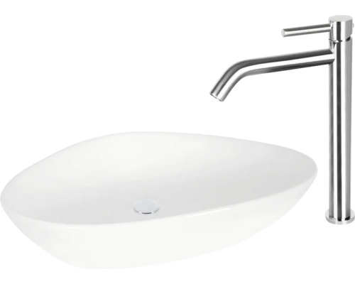 Aufsatzwaschbecken und Armatur für das Badezimmer