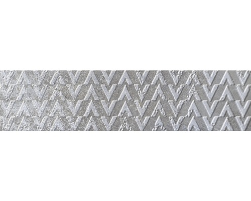 Feinsteinzeug Dekorfliese Brickbold gris 8 x 33,15 cm Dekorative Wandfliese mit V-förmigem Muster