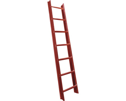 Dachleiter Aluminium ziegelrot 7 Sprossen H = 2000 mm Stehende Sprossenleiter aus Metall