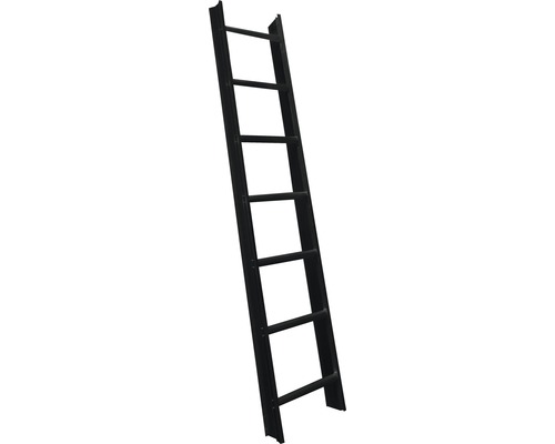 Dachleiter Aluminium schwarz 7 Sprossen H = 2000 mm Schwarze Sprossenleiter