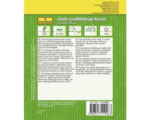 Samenpackung glatte, großblättrige Kresse