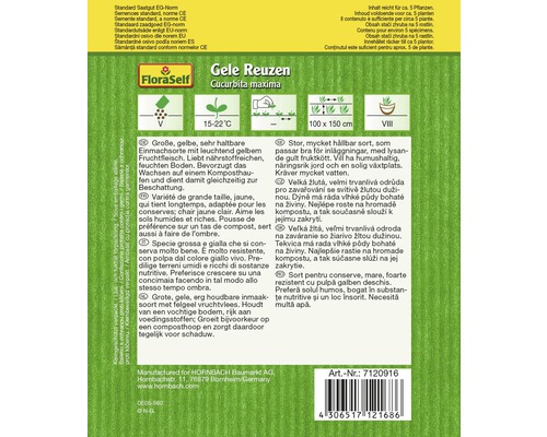 FloraSelf Gele Reuzen Kürbissaatgut Verpackung