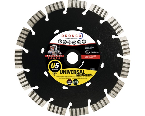 Diamanttrennscheibe Dronco Evolution U5 speed Ø 230x22,23 mm Diamanttrennscheibe Dronco Evolution U5 speed Ø 230x22,23 mm