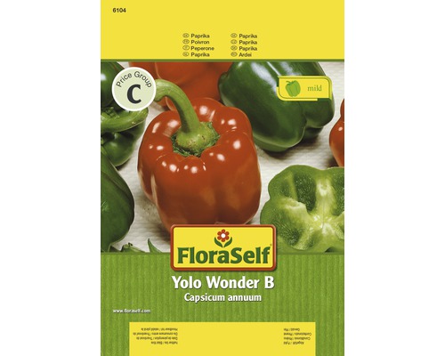 Paprika 'Yolo Wonder' FloraSelf samenfestes Saatgut HORNBACH