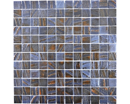Glasmosaik Tina 07 31,5x31,5 cm blau/braun