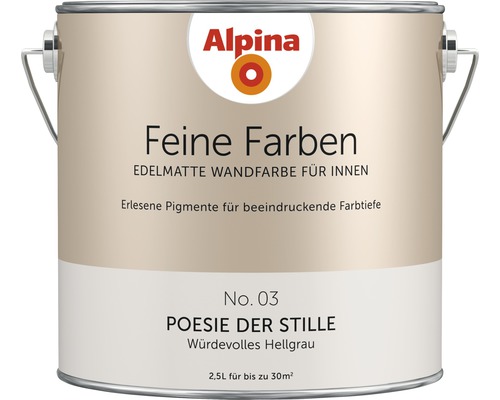 Alpina Feine Farben konservierungsmittelfrei Poesie der Stille 2,5 L Alpina Feine Farben Innenwandfarbe, edelmatt, 2,5 Liter für bis zu 30 Quadratmeter