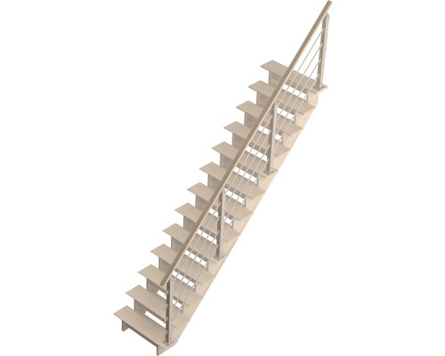 Holztreppe mit Geländer