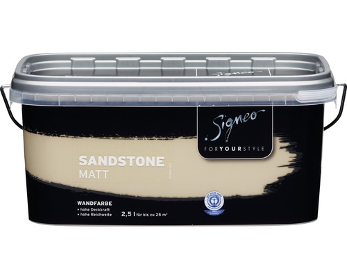 Signeo Sandstone Matt Wandfarbe im Eimer, 2,5 Liter