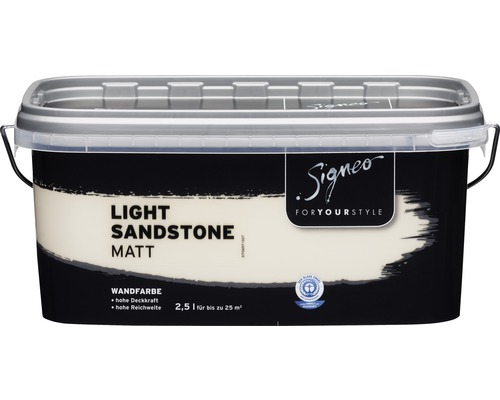Signeo Wandfarbe, Light Sandstone, matt, 2,5 Liter